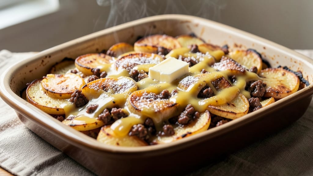 Betty Crocker Scalloped Potatoes with Ground Beef Recipe: Cheesy-Layered Casserole With Savory Meat