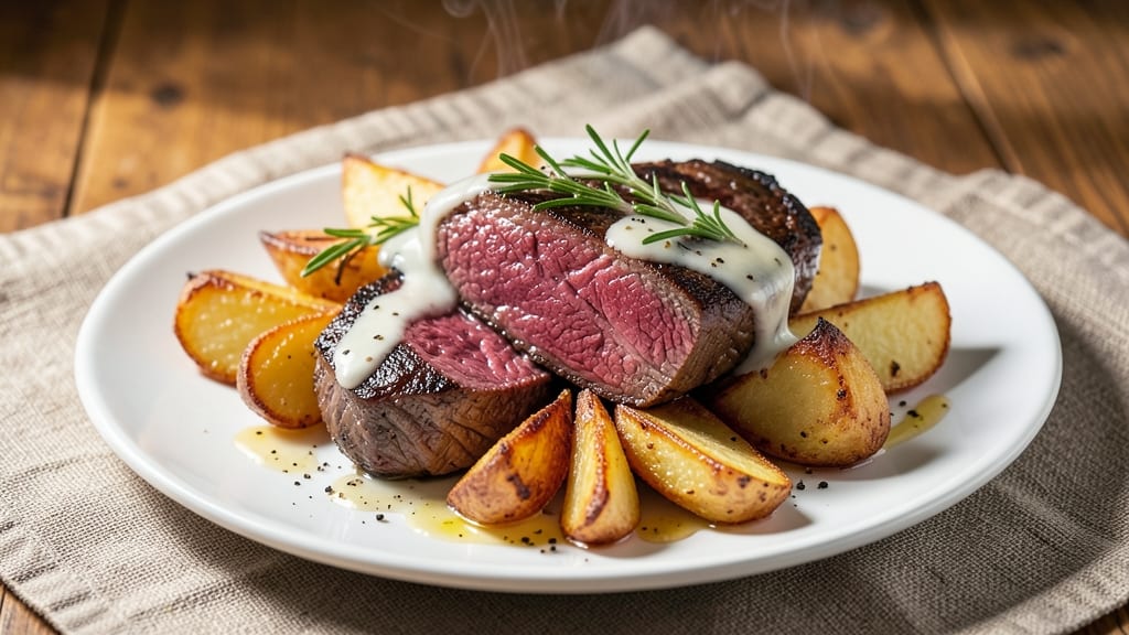 Great Steak and Potato Company Copycat Recipe: Vinegar-Glazed Crisp Crowns Over Fluffy Pink Centers